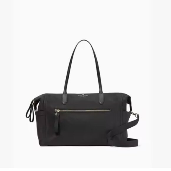 NWT Kate Spade Chelsea Large Nylon Weekender Travel Bag Black KC525 - Picture 1 of 7